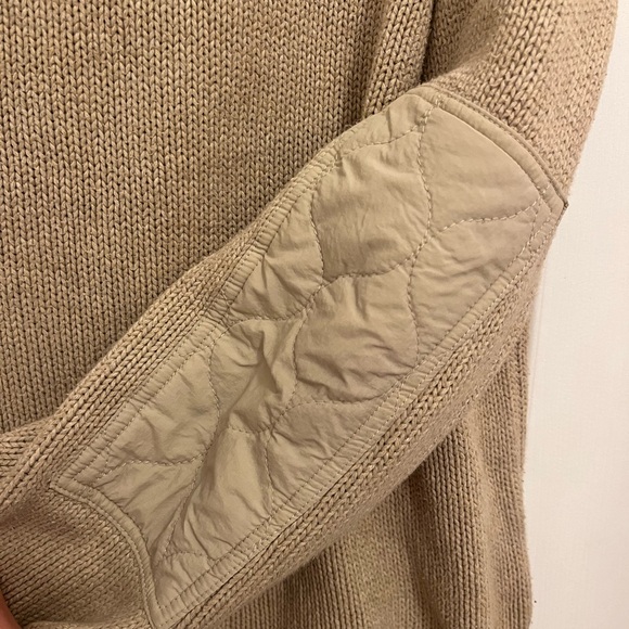 525 America, Mock Neck Patch Sweater, Tan, Size M - Picture 3 of 6